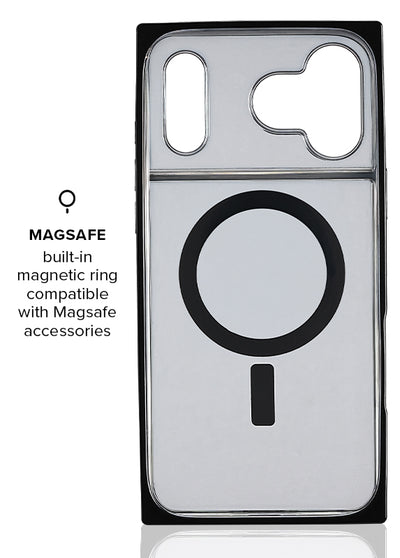 Black Crystal Elegance SQUARE iPhone Case #iPhone 17 Pro Max + MagSafe,iPhone 17 Pro + MagSafe