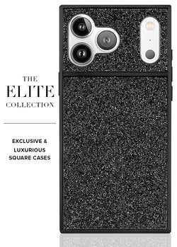 Black Crystal Elegance SQUARE iPhone Case #iPhone 17 Pro Max + MagSafe,iPhone 17 Pro + MagSafe