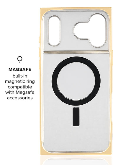 Gold Crystal Elegance SQUARE iPhone Case #iPhone 17 Pro Max + MagSafe,iPhone 17 Pro + MagSafe