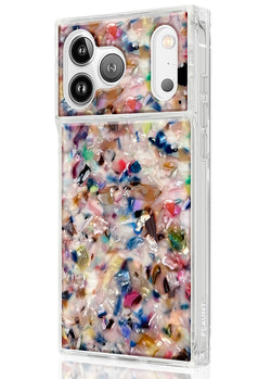 Rainbow Confetti Tortoise SQUARE Phone Case #iPhone 17 Pro Max + MagSafe