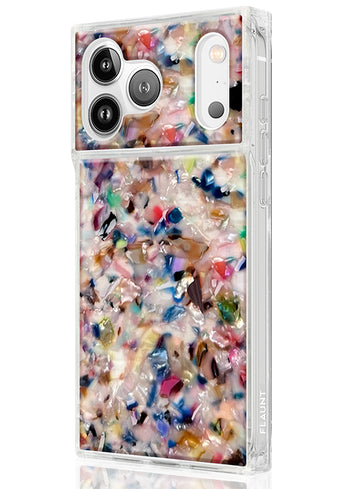 SQUARE® Rainbow Confetti Tortoise Shell iPhone Case