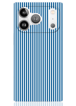 Blue & White Oxford Stripe SQUARE iPhone Case #iPhone 17 Pro Max + MagSafe