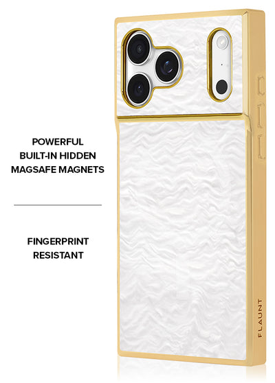 Gilded Pearl Elegance SQUARE iPhone Case #iPhone 17 Pro Max + MagSafe