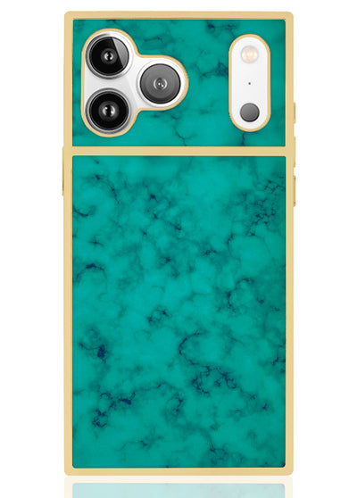 Gilded Turquoise SQUARE iPhone Case #iPhone 17 Pro Max + MagSafe