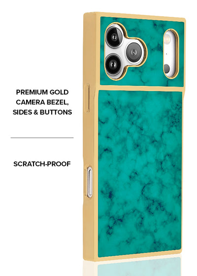 Gilded Turquoise SQUARE iPhone Case #iPhone 17 Pro Max + MagSafe