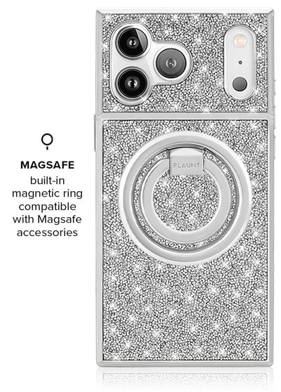 SQUARE® Silver Crystal Elegance iPhone Case #iPhone 18 Pro Max + MagSafe,iPhone 18 Pro + MagSafe