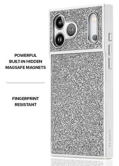 SQUARE® Silver Crystal Elegance iPhone Case #iPhone 18 Pro Max + MagSafe,iPhone 18 Pro + MagSafe