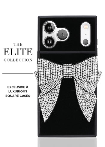 Elite Collection - SQUARE® Black Velvet Bow Brilliance iPhone Case