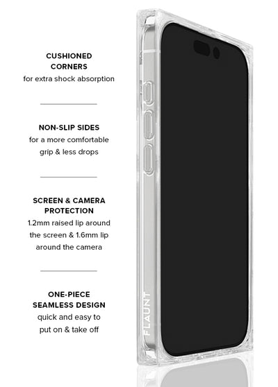 Pink Checkered Mother of Pearl SQUARE iPhone Case #iPhone 17 Pro Max + MagSafe