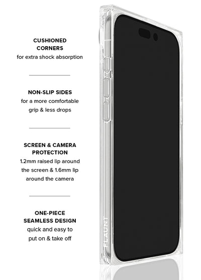 Pink Checkered Mother of Pearl SQUARE iPhone Case #iPhone Air + MagSafe