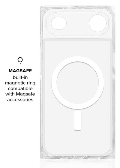 Pink Checkered Mother of Pearl SQUARE iPhone Case #iPhone Air + MagSafe