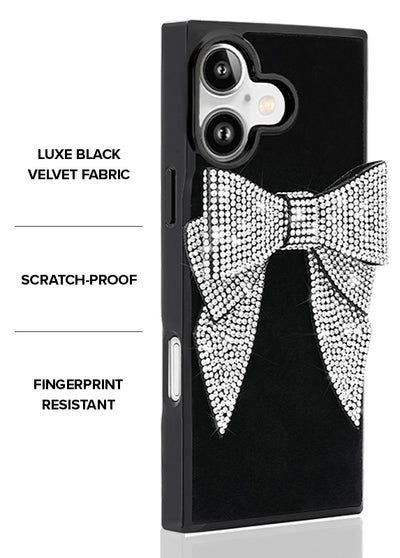 Black Velvet Bow Brilliance SQUARE iPhone Case #iPhone 17