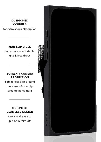 Black Velvet Bow Brilliance SQUARE iPhone Case #iPhone 17