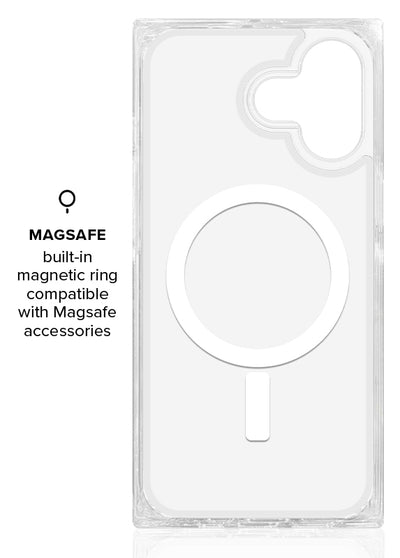 Pink Checkered Mother of Pearl SQUARE iPhone Case #iPhone 17 + MagSafe