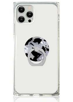 Black & White Tortoise Shell Adhesive Phone Ring Stand