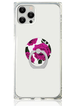 Fuchsia Rose Print Adhesive Phone Ring Stand