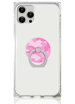 Matte Pink Camo Adhesive Phone Ring Stand