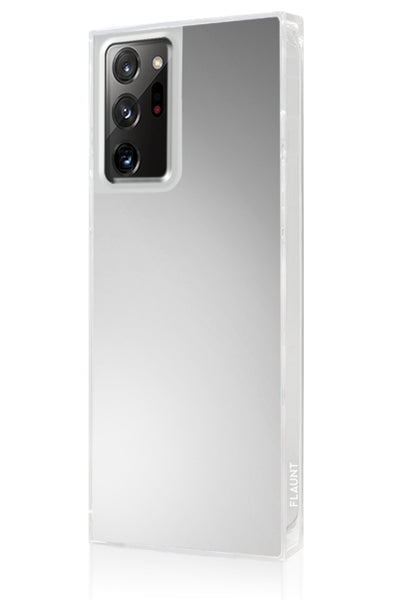 Metallic Silver Square Samsung Galaxy Case #Galaxy Note20 Ultra