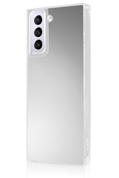 Metallic Silver Square Samsung Galaxy Case #Galaxy S21 Plus