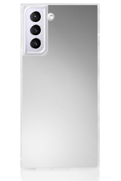Metallic Silver Square Samsung Galaxy Case #Galaxy S21 Plus