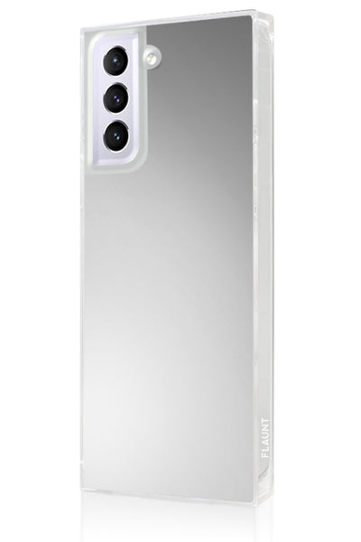 Metallic Silver Square Samsung Galaxy Case #Galaxy S22 Plus