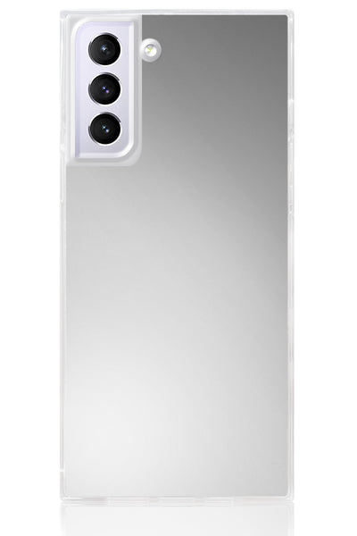 Metallic Silver Square Samsung Galaxy Case #Galaxy S22 Plus