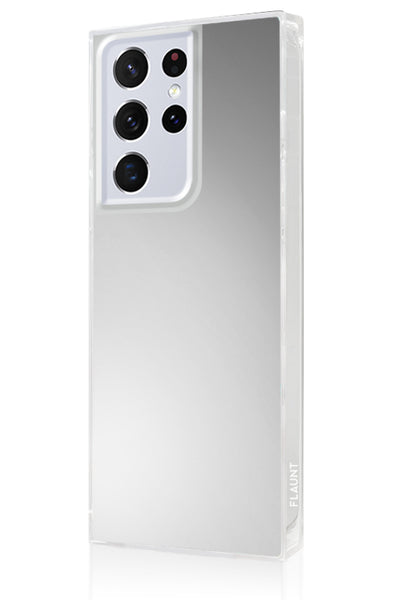 Metallic Silver Square Samsung Galaxy Case #Galaxy S22 Ultra