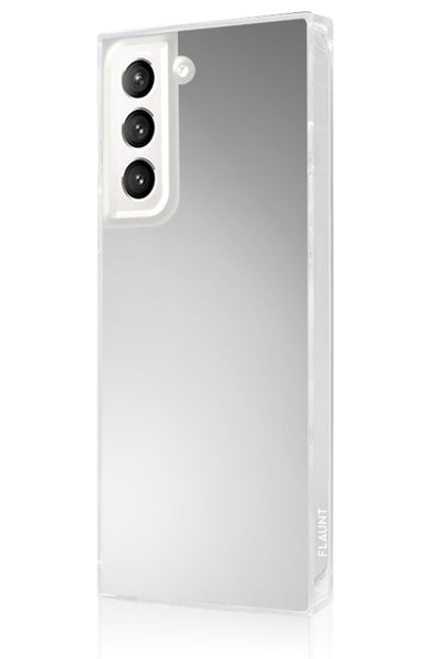 Metallic Silver Square Samsung Galaxy Case #Galaxy S23 Plus
