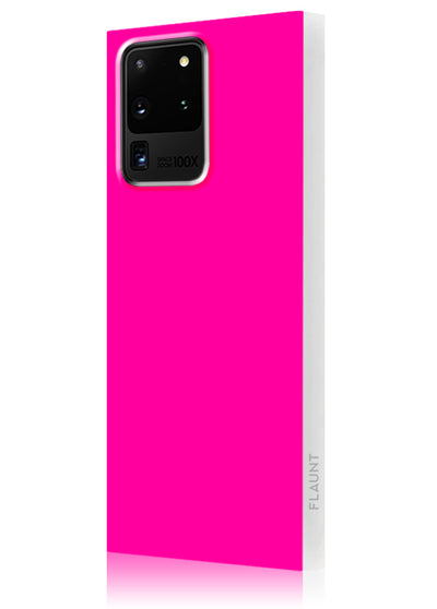 Neon Pink Square Samsung Galaxy Case #Galaxy S20 Ultra