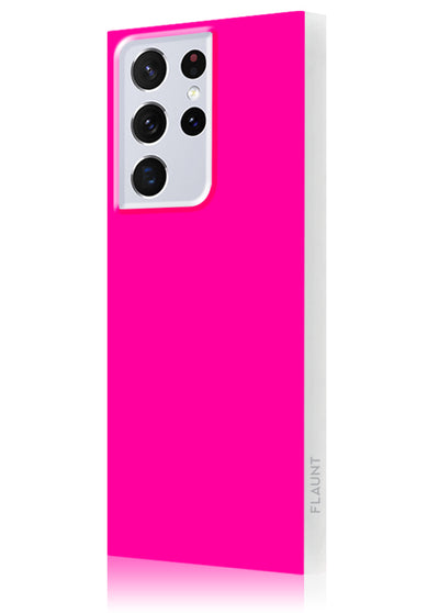 Neon Pink Square Samsung Galaxy Case #Galaxy S21 Ultra