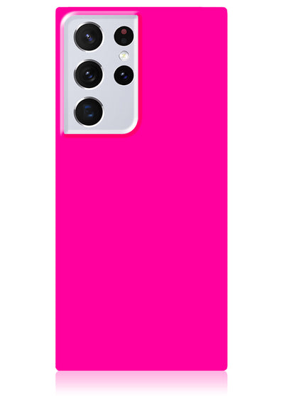 Neon Pink Square Samsung Galaxy Case #Galaxy S21 Ultra