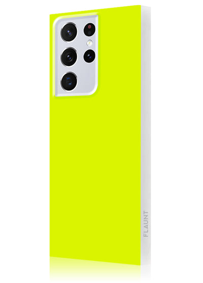 Neon Yellow Square Samsung Galaxy Case #Galaxy S21 Ultra