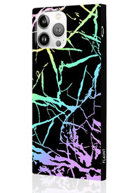 ["Holographic", "Black", "Marble", "Square", "iPhone", "Case", "#iPhone", "13", "Pro", "Max"]