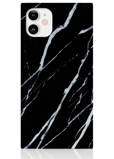Black Marble Square iPhone Case #iPhone 12 Mini