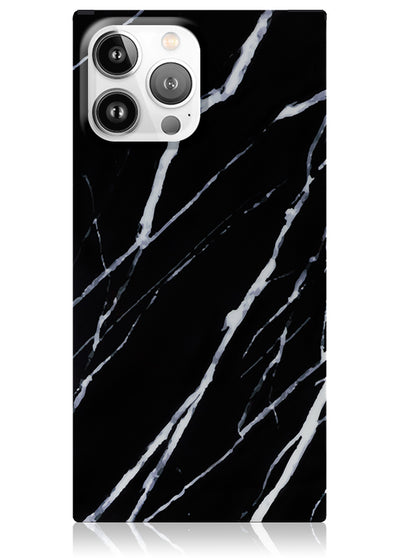 Black Marble Square Phone Case #iPhone 13 Pro