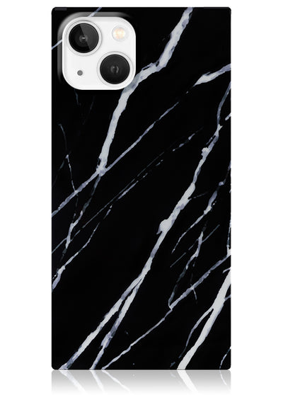 Black Marble Square Phone Case #iPhone 14 Plus