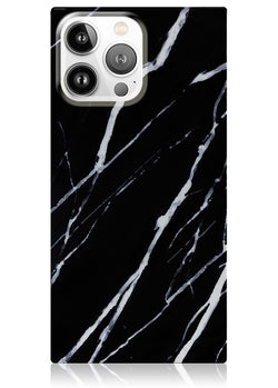 Black Marble Square Phone Case #iPhone 14 Pro