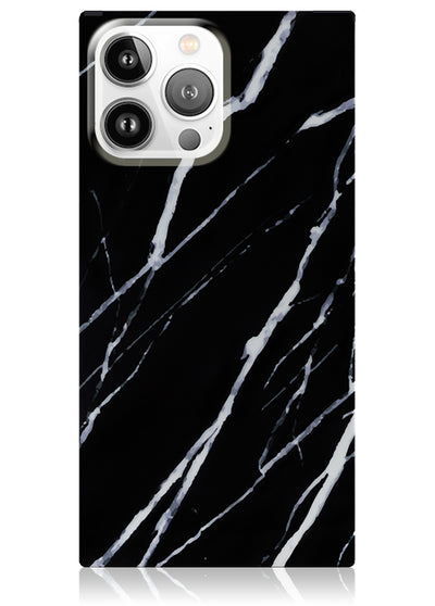 Black Marble Square Phone Case #iPhone 14 Pro