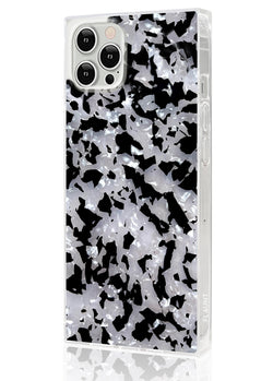 Black and White Shell Square iPhone Case #iPhone 12 Pro Max