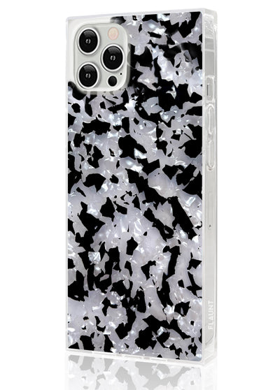 Black and White Shell Square iPhone Case #iPhone 12 Pro Max