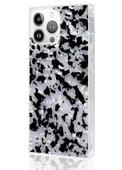 Black and White Shell Square iPhone Case #iPhone 14 Pro Max