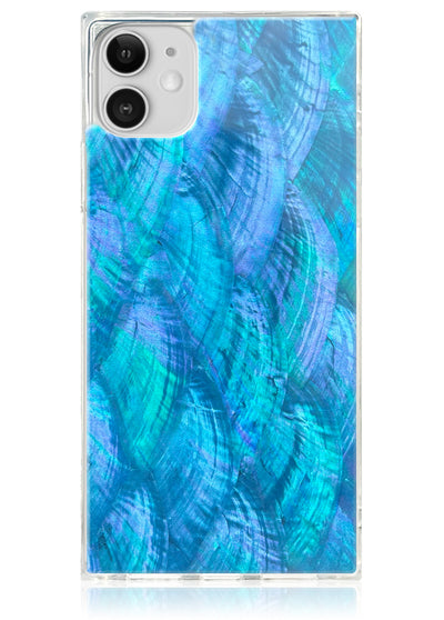 Blue Mother of Pearl Square iPhone Case #iPhone 11