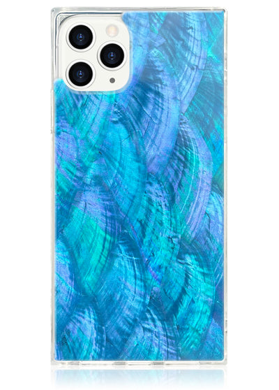 Blue Mother of Pearl Square iPhone Case #iPhone 11 Pro Max
