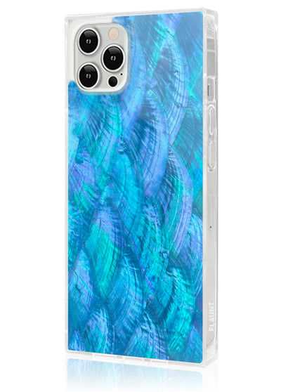 Blue Mother of Pearl Square iPhone Case #iPhone 12 Pro Max