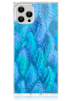 Blue Mother of Pearl Square iPhone Case #iPhone 12 Pro Max