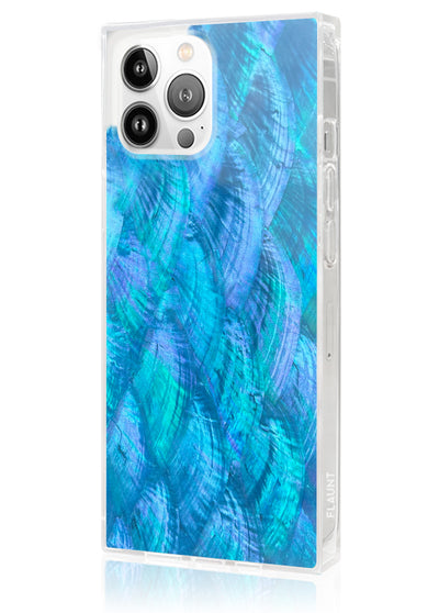 Blue Mother of Pearl Square iPhone Case #iPhone 13 Pro Max