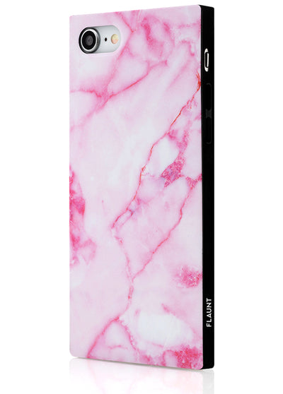 Pink Marble Square Phone Case #iPhone 7/8/SE (2020)