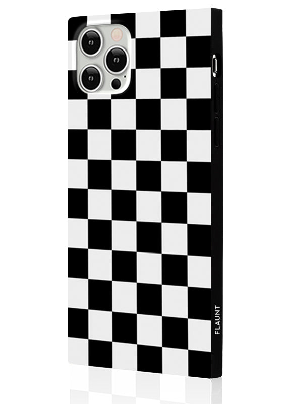 Small Checkered - White and Linen iPhone Case by