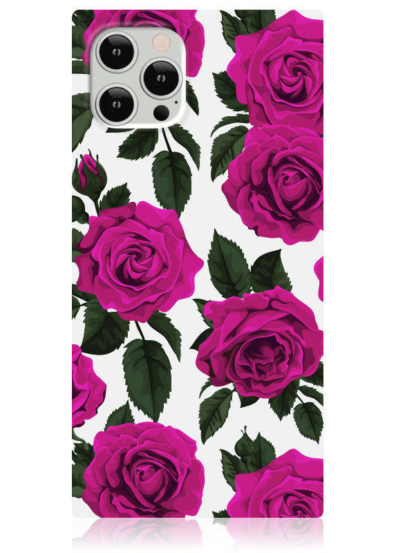 Fuchsia Rose Print iPhone Case The SQUARE Case FLAUNT cases