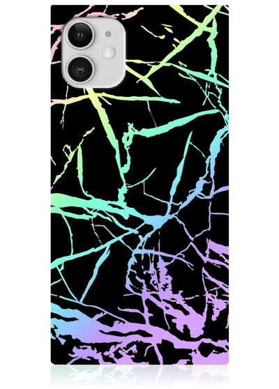 Holographic Black Marble Square iPhone Case #iPhone 11